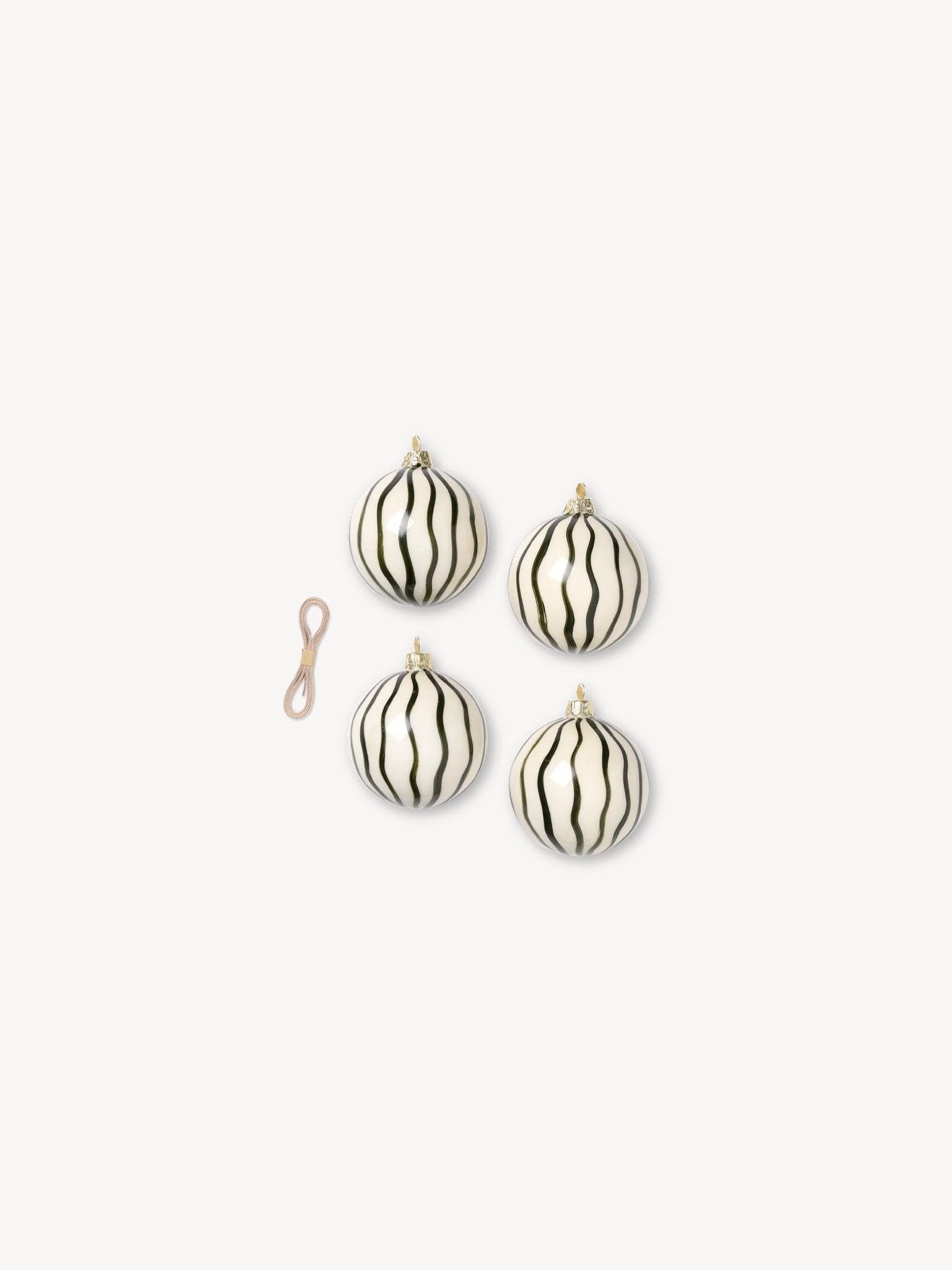 Christmas Glass Ornaments – Lines – Set of 4 | ferm LIVINGo - Hometerior - ferm LIVING - 