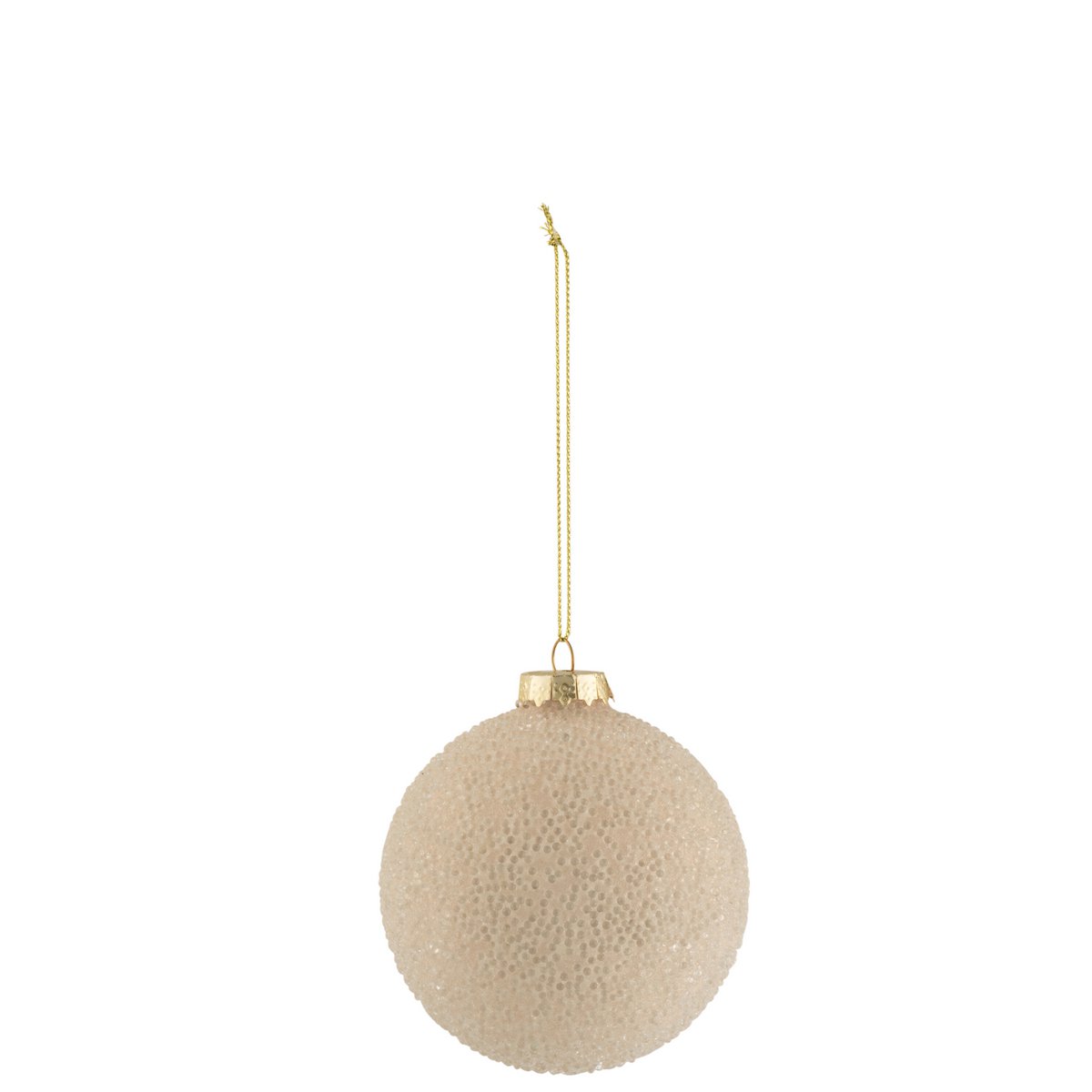 J - Line Christmas Ball Pearls Glass Beige Small - Hometerior - J - Line - J - Line Christmas Ball Pearls Glass Beige Small