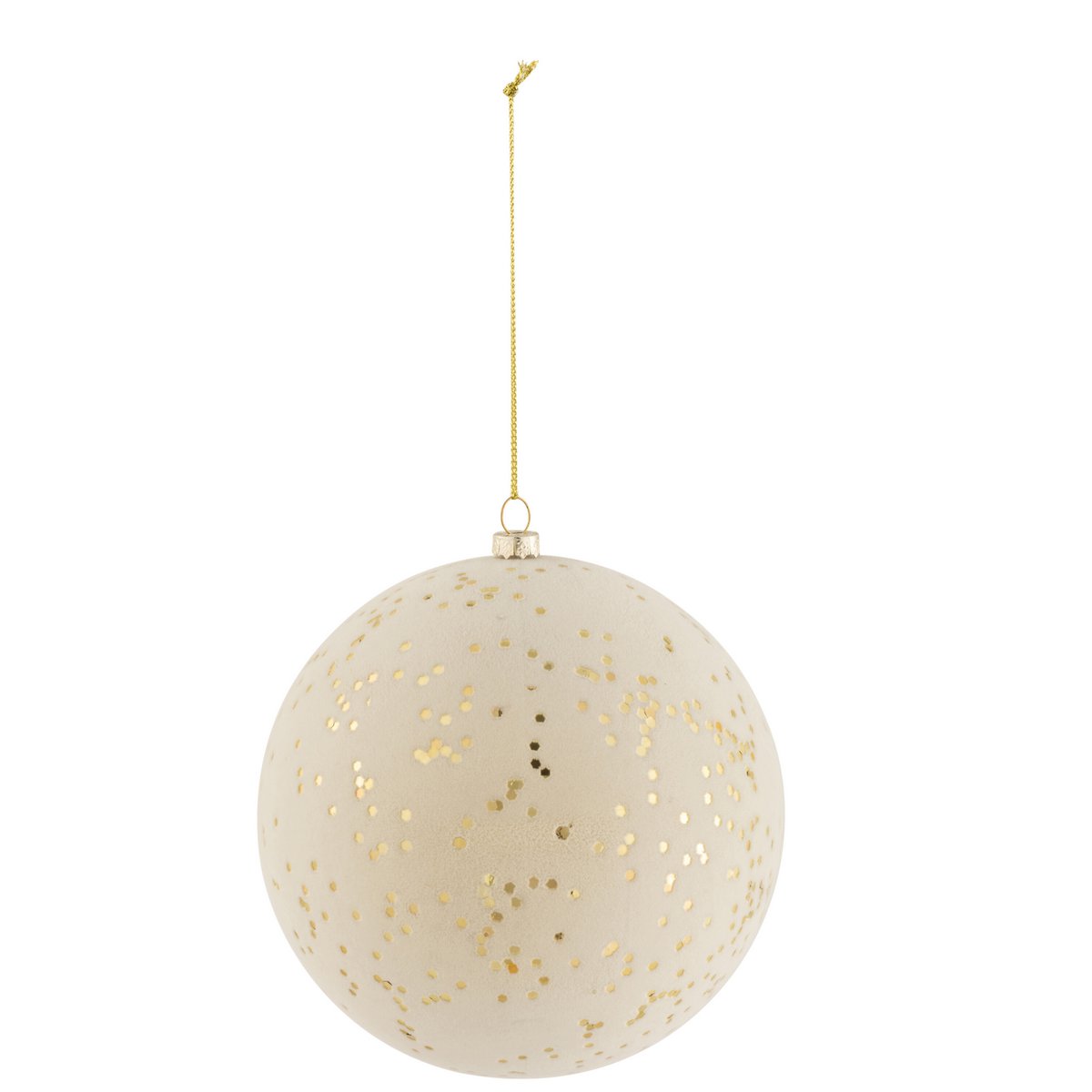 J - Line Christmas baubles - plastic - cream - 4x - Hometerior - J - Line - J - Line Christmas baubles - plastic - cream - 4x