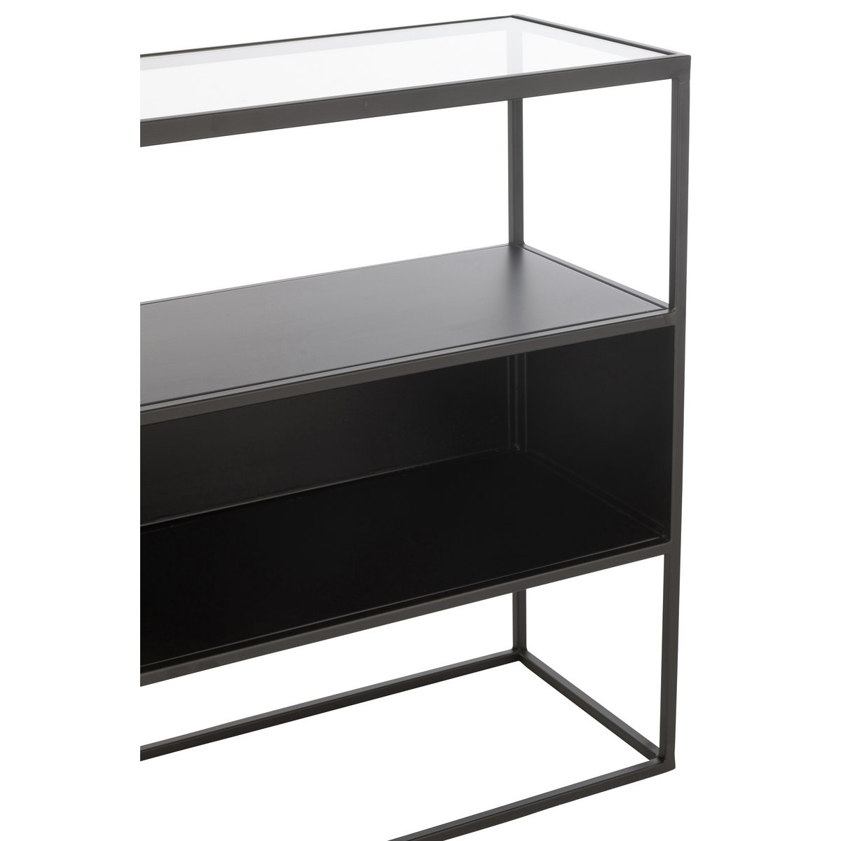 J - Line Console Square Metal/Glass Black - Hometerior - J - Line - J - Line Console Square Metal/Glass Black