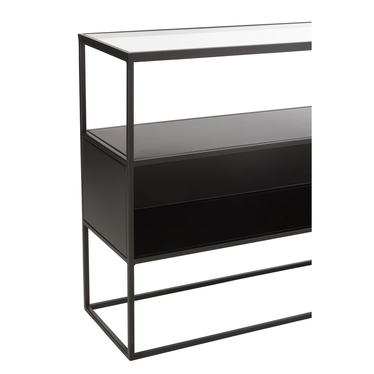 J - Line Console Square Metal/Glass Black - Hometerior - J - Line - J - Line Console Square Metal/Glass Black