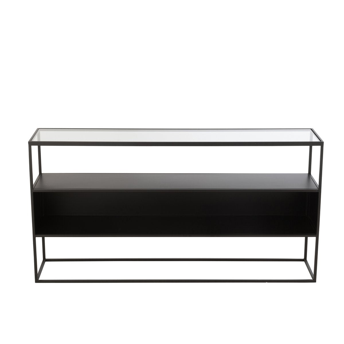 J - Line Console Square Metal/Glass Black - Hometerior - J - Line - J - Line Console Square Metal/Glass Black