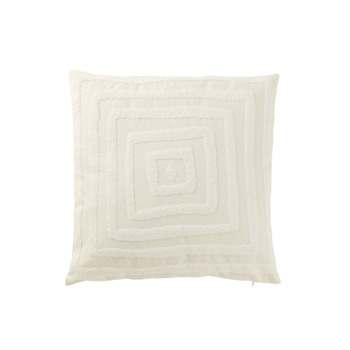 J - Line Cushion Motif Squares Polyester White - Hometerior - J - Line - J - Line Cushion Motif Squares Polyester White