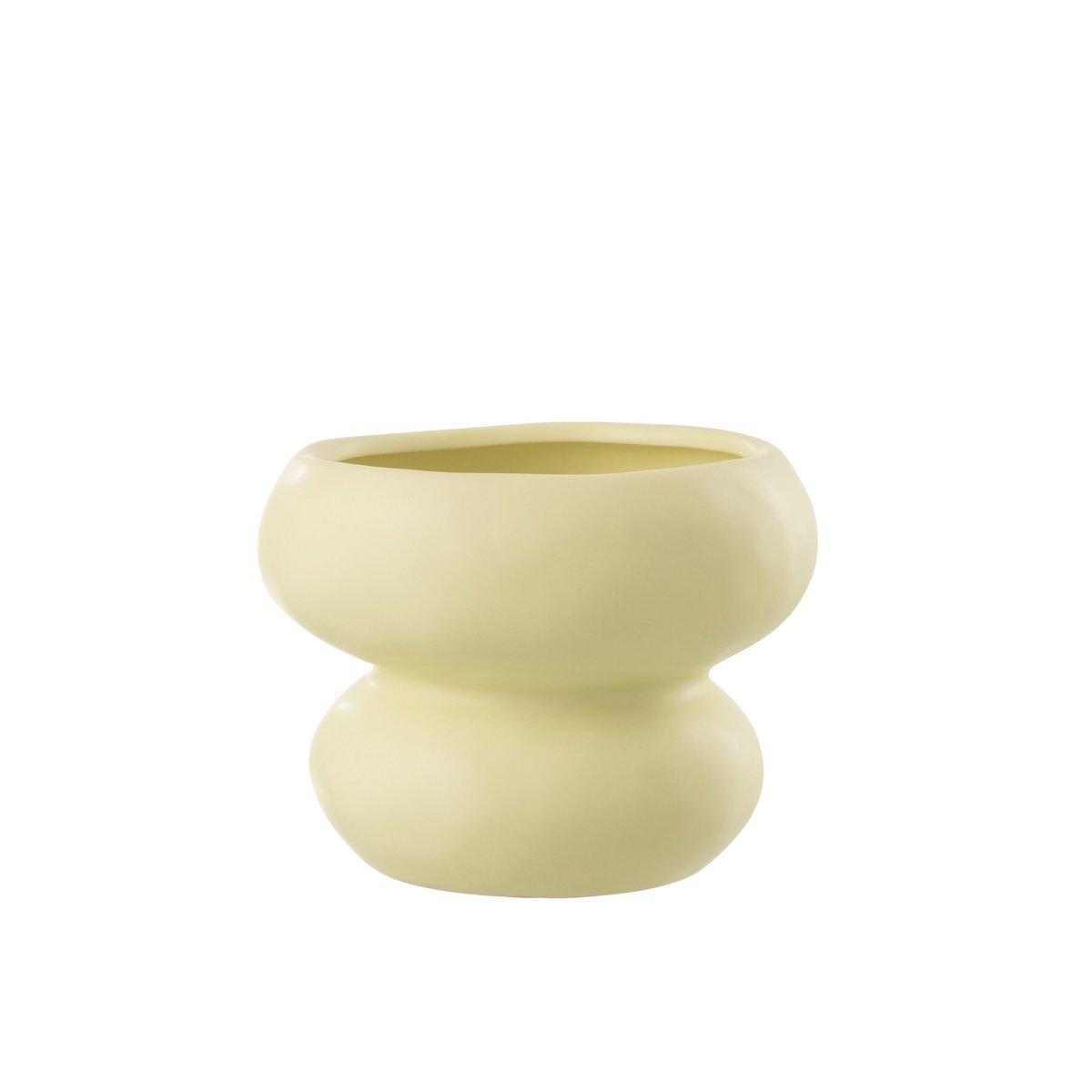 J - Line flower pot Circle - porcelain - light yellow - Ø 19.50 cm - Hometerior - J - Line - J - Line flower pot Circle - porcelain - light yellow - Ø 19.50 cm