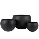 J - Line flower pot Round Clay - ceramic - black - Ø 55.50 cm - 3 pieces - Hometerior - J - Line - J - Line flower pot Round Clay - ceramic - black - Ø 55.50 cm - 3 pieces