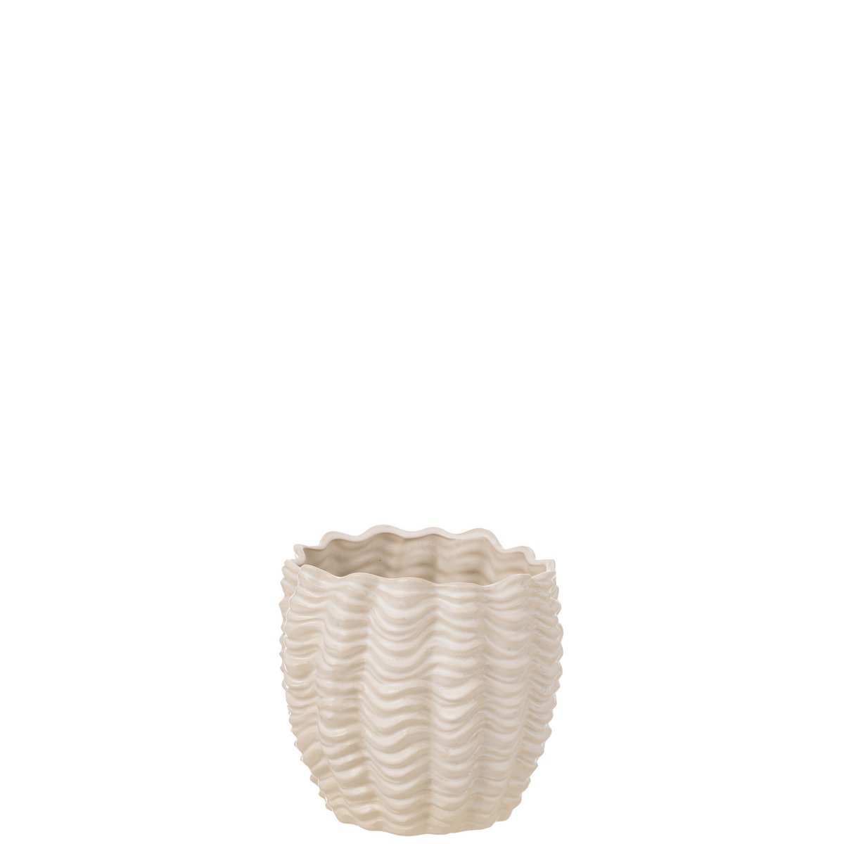 J - Line flower pot Shell - ceramic - beige - small - Ø 21.00 cm - Hometerior - J - Line - J - Line flower pot Shell - ceramic - beige - small - Ø 21.00 cm