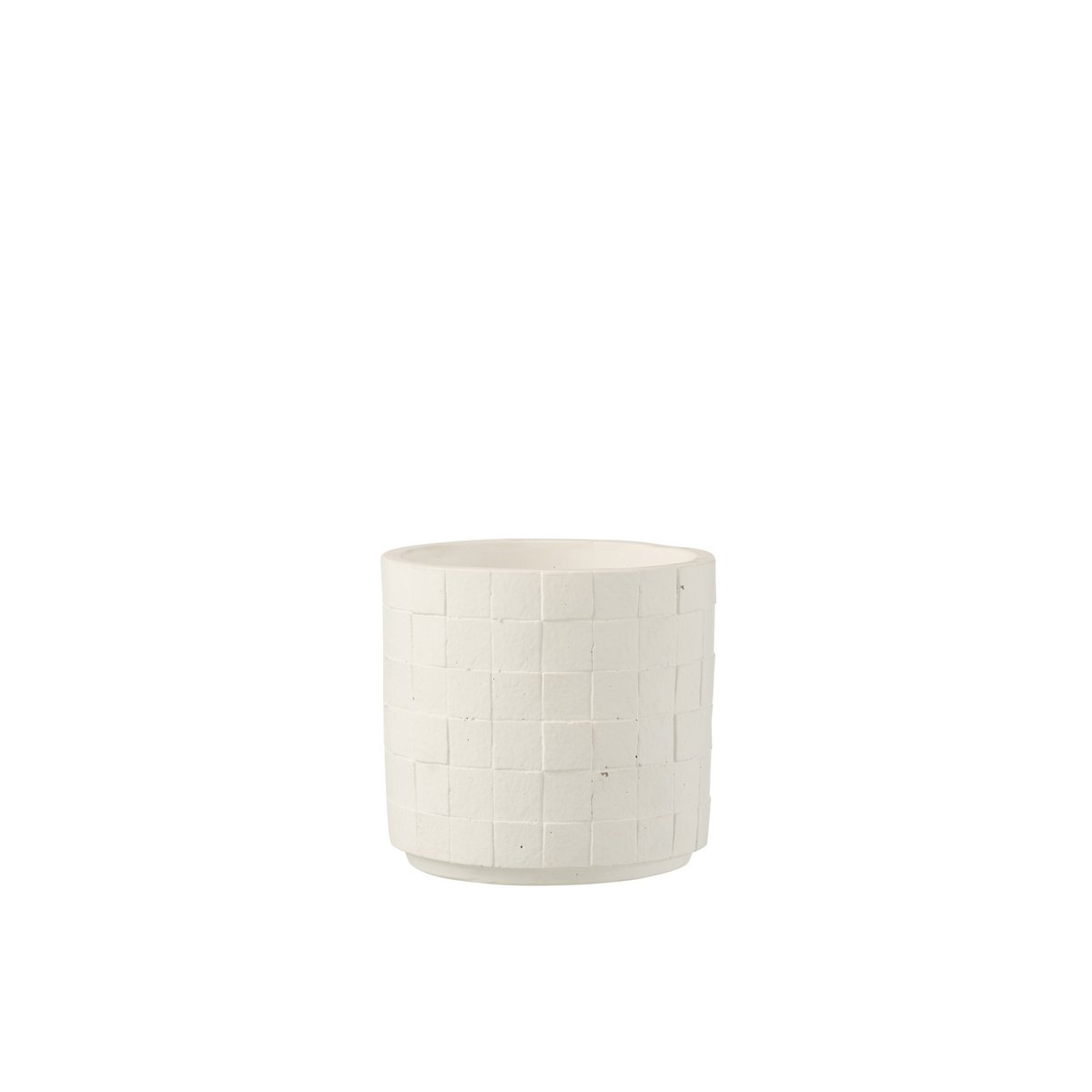 J - Line flower pot Square - ceramic - white - S - Ø 12.50 cm - 2 pieces - Hometerior - J - Line - J - Line flower pot Square - ceramic - white - S - Ø 12.50 cm - 2 pieces