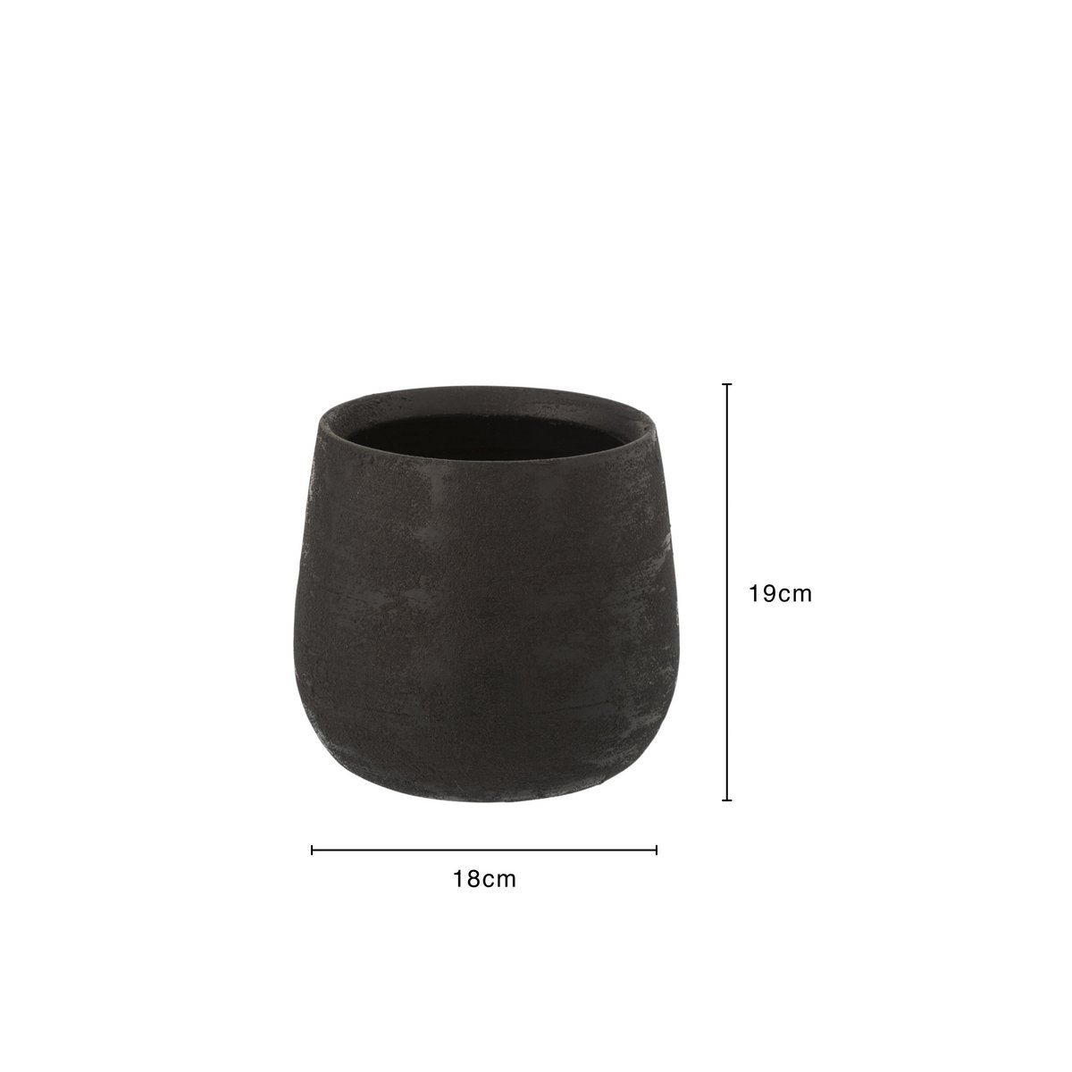 J - Line Flowerpot Uneven - ceramic - black - M - Ø 19 cm - Hometerior - J - Line - J - Line Flowerpot Uneven - ceramic - black - M - Ø 19 cm