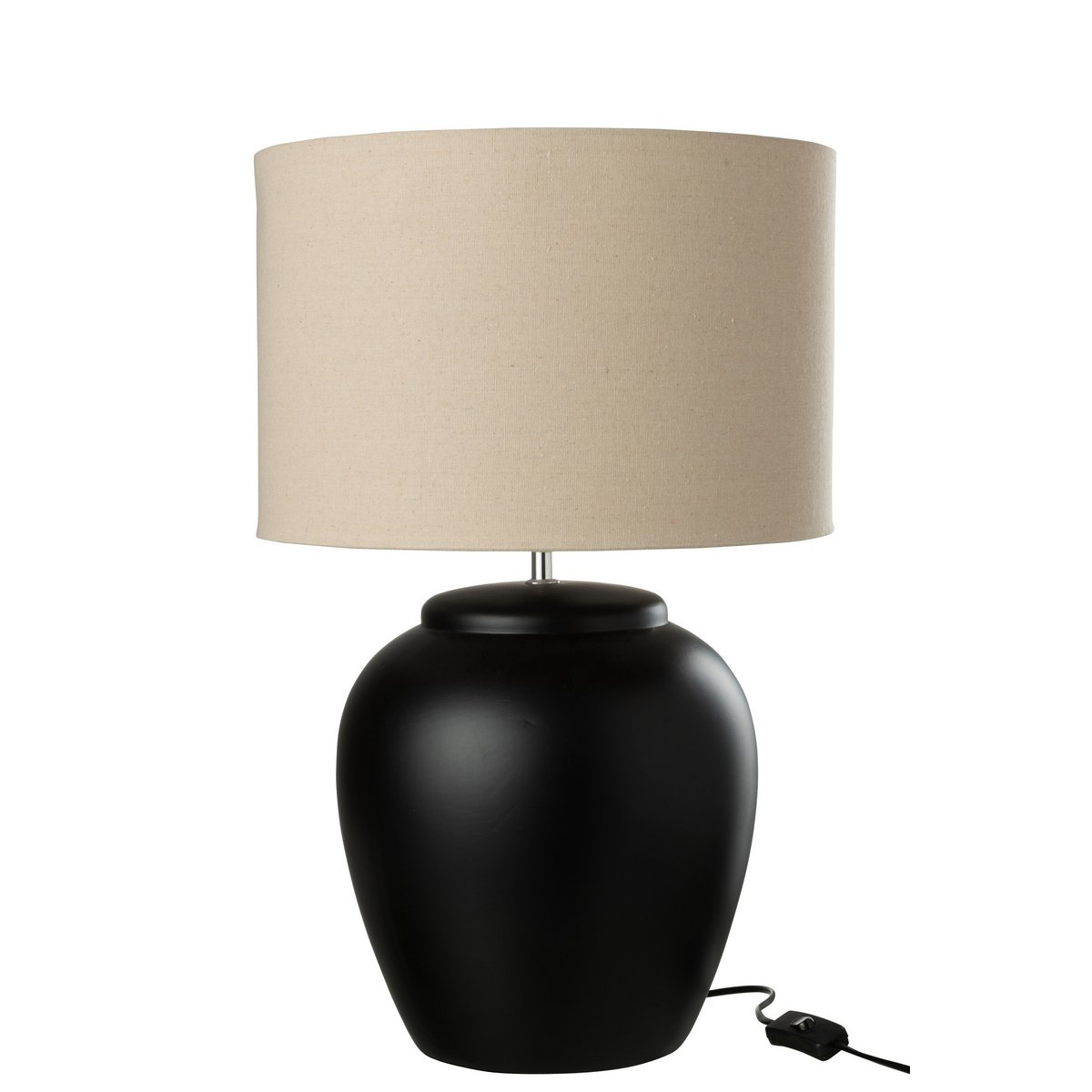 J - Line lamp Meli + Shade - ceramic/linen - black - large - Hometerior - J - Line - J - Line lamp Meli + Shade - ceramic/linen - black - large