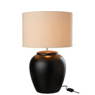 J - Line lamp Meli + Shade - ceramic/linen - black - large - Hometerior - J - Line - J - Line lamp Meli + Shade - ceramic/linen - black - large