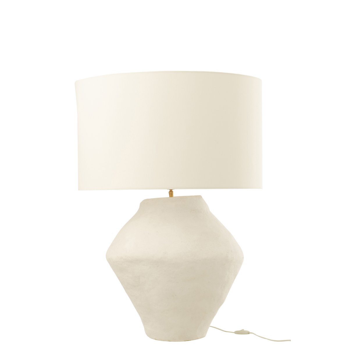 J - Line Lamp + Shade Pot Spinner Paper Mache White - Hometerior - J - Line - J - Line Lamp + Shade Pot Spinner Paper Mache White