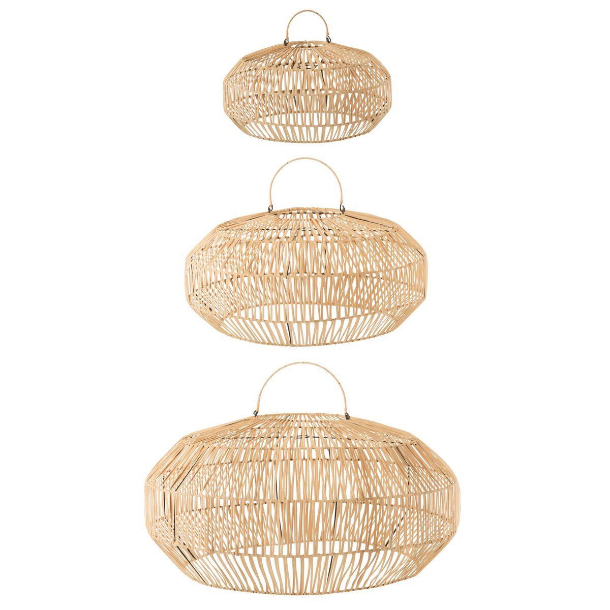 J - Line lampshades - rattan - natural - 3 pieces - Hometerior - J - Line - J - Line lampshades - rattan - natural - 3 pieces