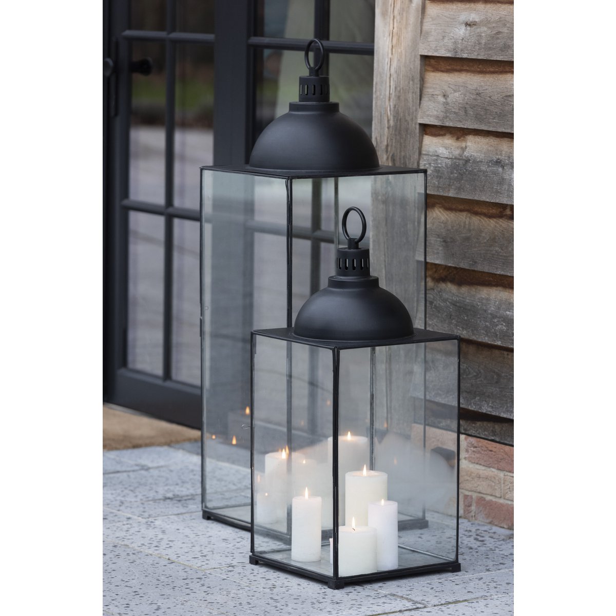 J - Line lantern Hagrid - glass/iron - black - medium - Hometerior - J - Line - J - Line lantern Hagrid - glass/iron - black - medium