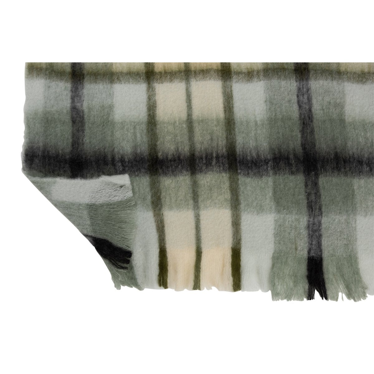 J - Line Plaid Check Acrylic/Wool Brown/Green/White - Hometerior - J - Line by Jolipa - 