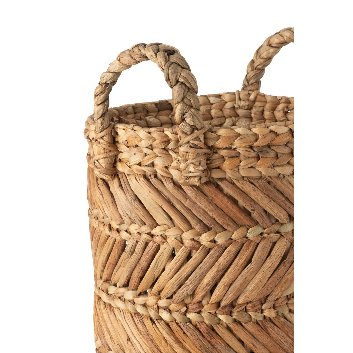 J - Line Set Of Three Baskets Braided Raffia Natural - Hometerior - J - Line - J - Line Set Of Three Baskets Braided Raffia Natural