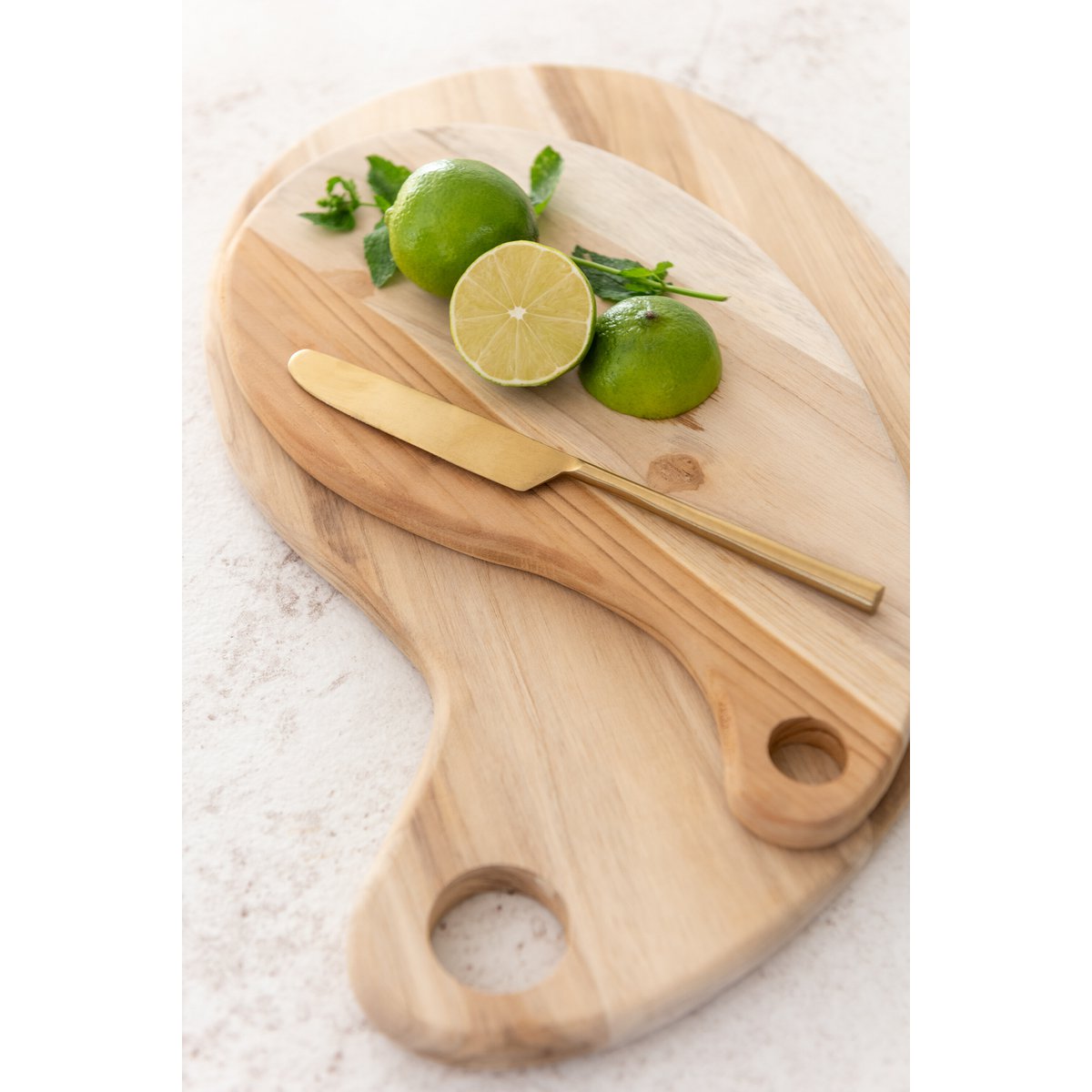 J - Line Terong Teak cutting board - wood - natural - S - Hometerior - J - Line - J - Line Terong Teak cutting board - wood - natural - S