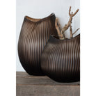 J - Line vase Stripe - glass - brown - small - Hometerior - J - Line - J - Line vase Stripe - glass - brown - small