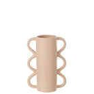 J - Line vase Wavy Handle Dolomite - ceramic - pink - small - Hometerior - J - Line - J - Line vase Wavy Handle Dolomite - ceramic - pink - small