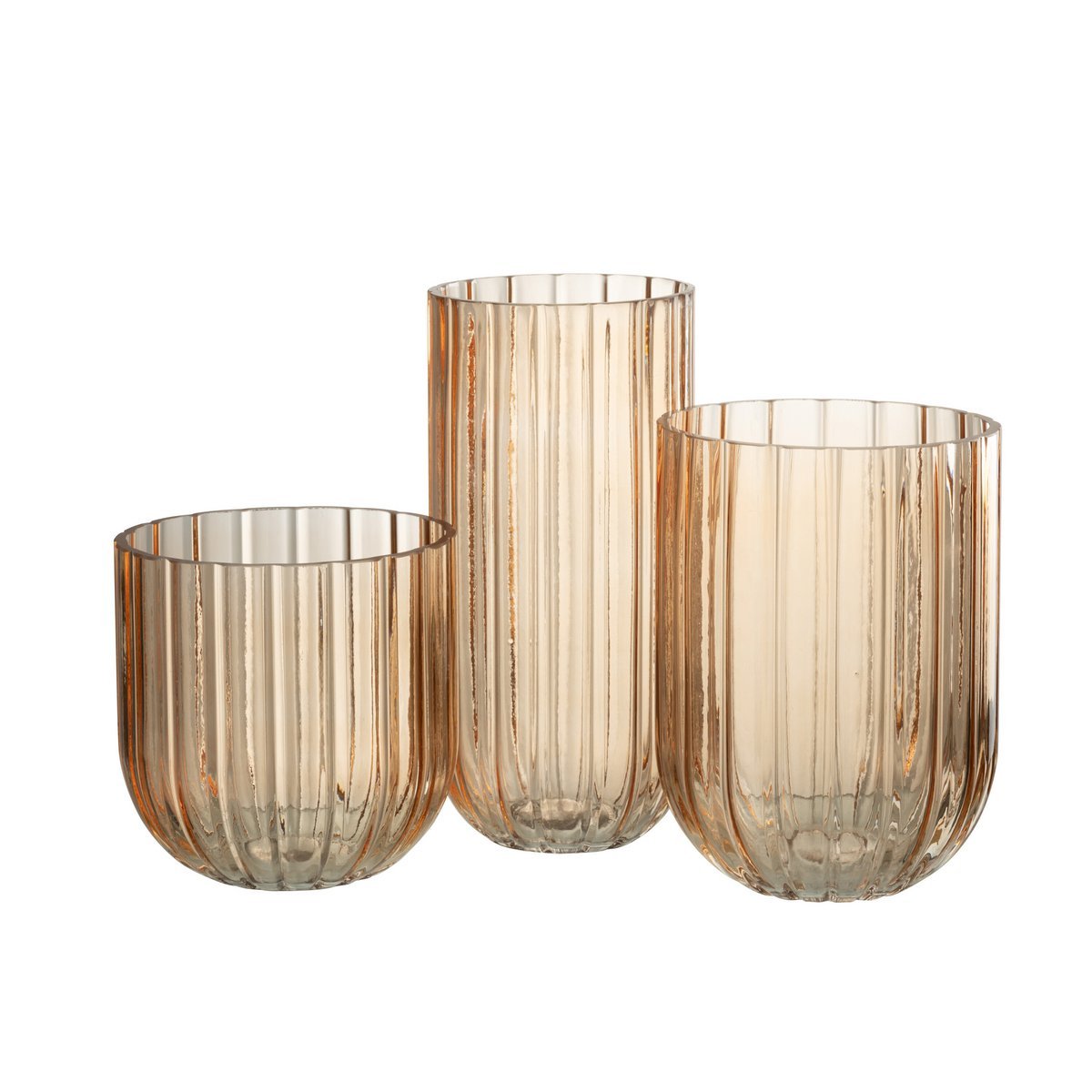 J - Line vase Yari Stripes - glass - peach - large - Hometerior - J - Line - J - Line vase Yari Stripes - glass - peach - large