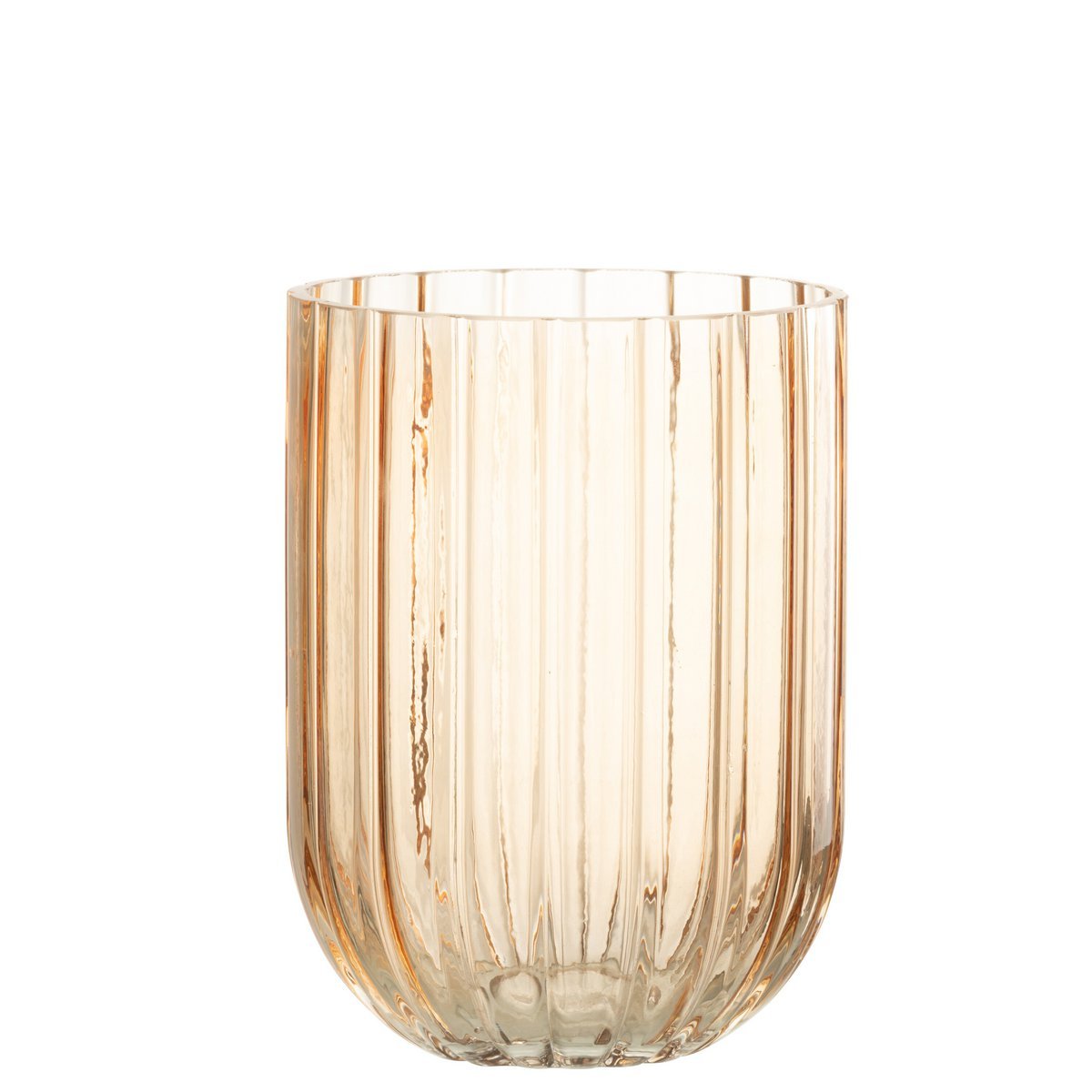 J - Line vase Yari Stripes - glass - peach - medium - Hometerior - J - Line - J - Line vase Yari Stripes - glass - peach - medium