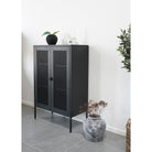 Melbourne Display Cabinet - Display cabinet in black with mesh door - Hometerior - House Nordic ApS - Melbourne Display Cabinet - Display cabinet in black with mesh door