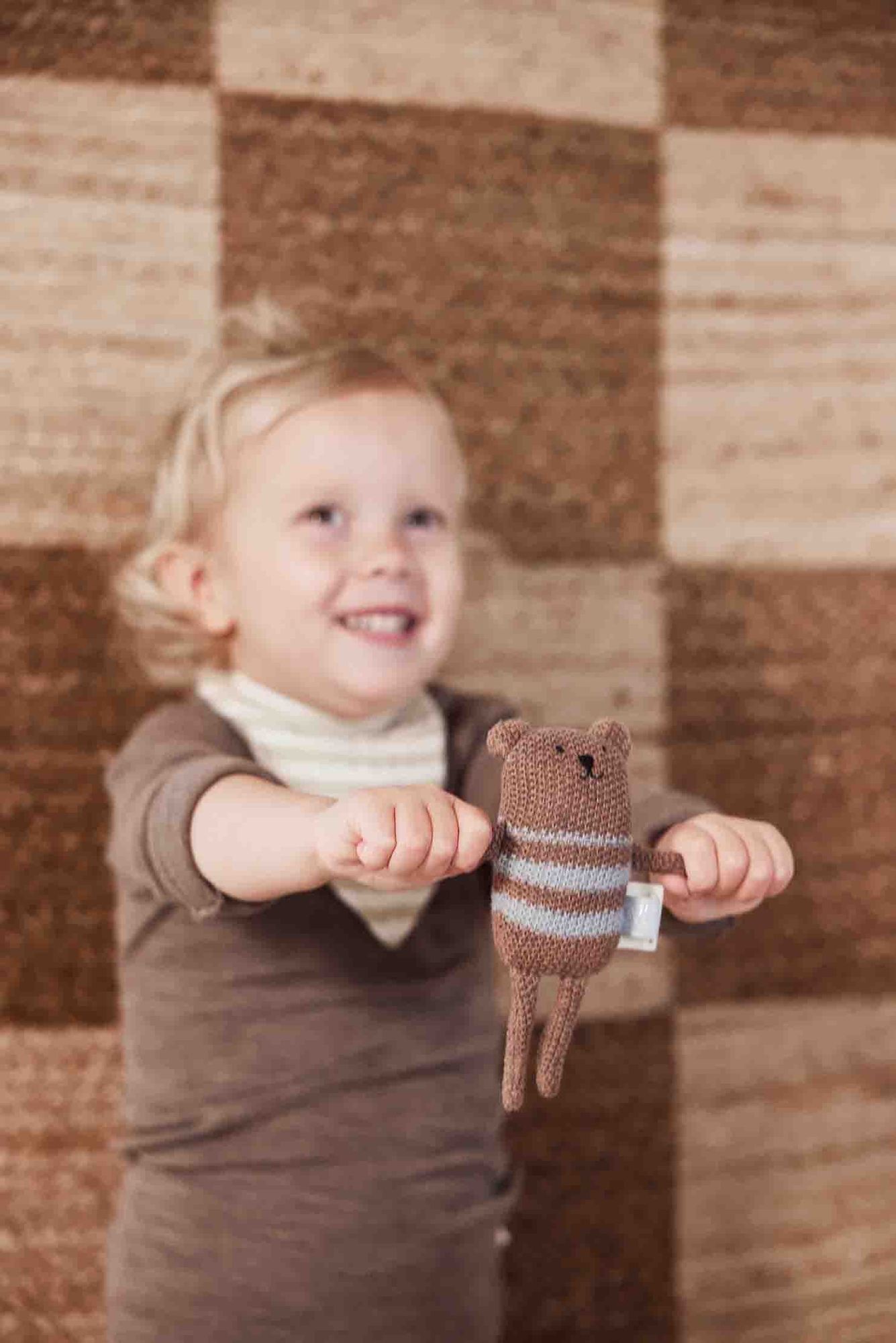 OYOY MINI Bella Bear Rattle - Brown Melange - Hometerior - OYOY MINI - 