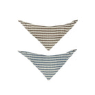 OYOY MINI Striped Drool Bib - Pack of 2 - Blue / Brown - Hometerior - OYOY MINI - 